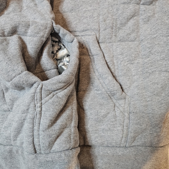 Ezekiel Black Label Edition Mens Quilted Gray Zip Up Hoodie Satin Lined size Med - Picture 4 of 8
